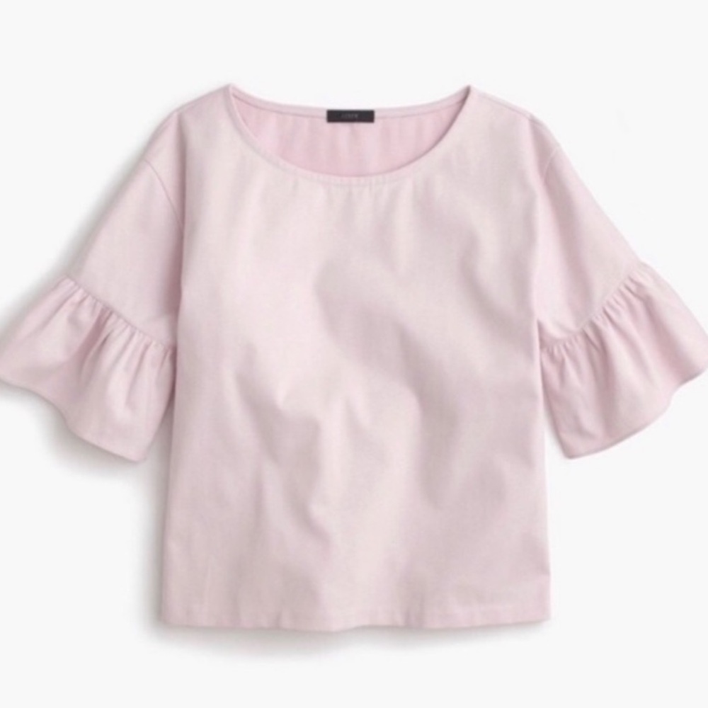 Pink Ruffle Sleeve Women's Top